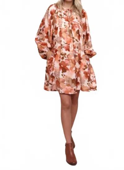 Haptics Free-flowing Long Sleeves Dress In Multi