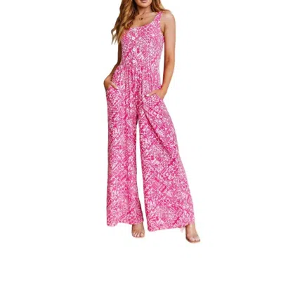 Haptics Just Think About It Jumpsuit In Pink/white