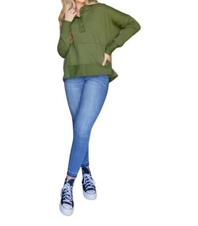 Haptics Keep It Cool Snap Pullover Hoodie In Green