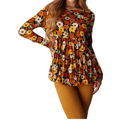 Haptics Let's Get Going Top In Orange Floral In Multi