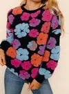 Haptics Linda Sweater In Navy/fuchsia In Multi