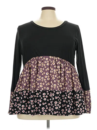 Pre-owned Haptics Long Sleeve Blouse In Black