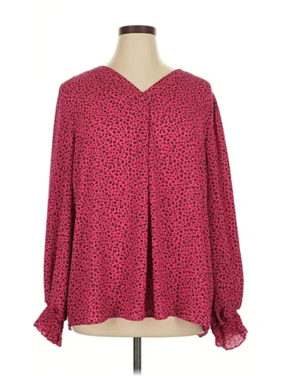 Pre-owned Haptics Long Sleeve Blouse In Pink