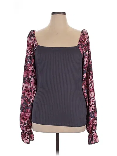 Pre-owned Haptics Long Sleeve Blouse In Purple