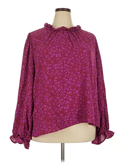 Pre-owned Haptics Long Sleeve Blouse In Purple