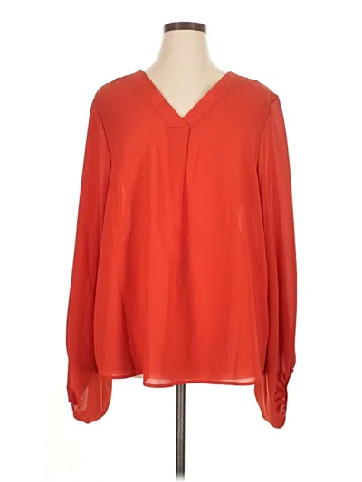 Pre-owned Haptics Long Sleeve Blouse In Red