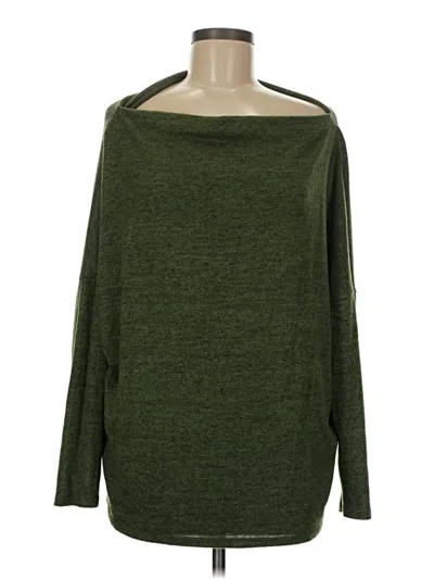 Pre-owned Haptics Long Sleeve Top Green Boatneck Tops