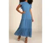 Haptics Mock Neck Maxi Dress In Coastal Blue In Blue
