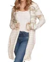 Haptics Open Cardigan In Camo Stripe In Multi
