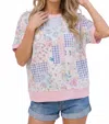 Haptics Patchwork Pullover In Pink In Pink