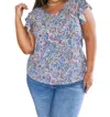 Haptics Patient In Paisley Flutter Sleeve Top In Paisley Print In Multi