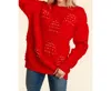 Haptics Pearl Holiday Tree Oversized Sweater In Red In Red