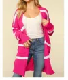Haptics Pinky Stripe Sweater In Pink