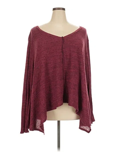 Pre-owned Haptics Poncho In Burgundy
