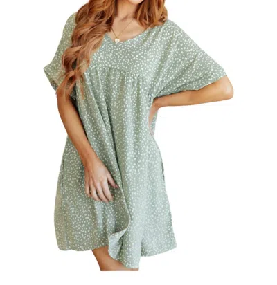 Haptics Rodeo Lights Dolman Sleeve Dress In Green Floral