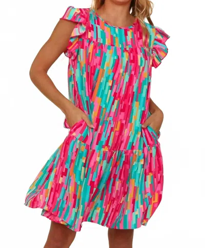 Haptics Shake It Up Dress In Pink Multi
