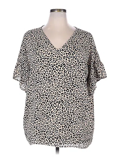 Pre-owned Haptics Short Sleeve Blouse In Black