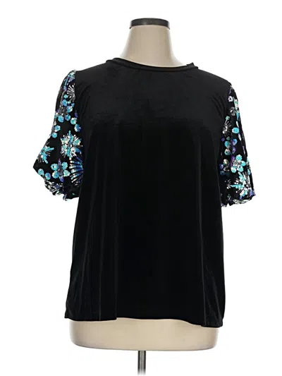 Pre-owned Haptics Short Sleeve Blouse In Black