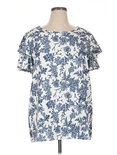 Pre-owned Haptics Short Sleeve Blouse In Blue