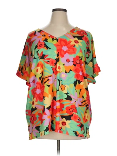 Pre-owned Haptics Short Sleeve Blouse In Orange