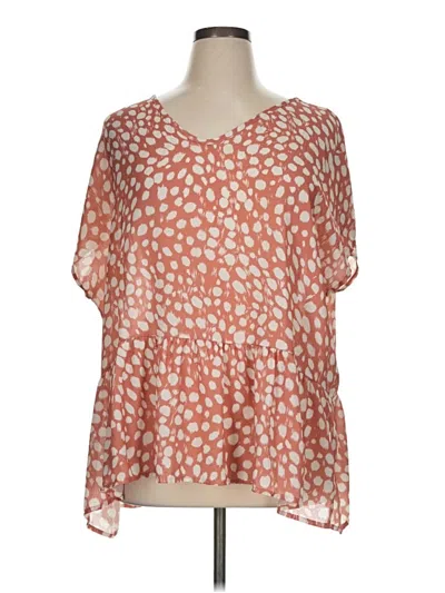 Pre-owned Haptics Short Sleeve Blouse In Orange