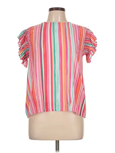 Pre-owned Haptics Short Sleeve Blouse In Pink