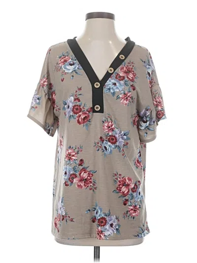 Pre-owned Haptics Short Sleeve Henley Shirt In Tan