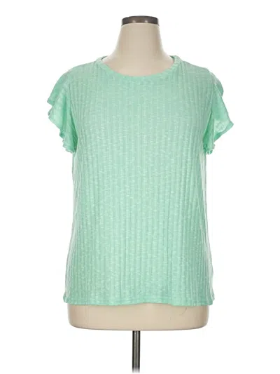 Pre-owned Haptics Short Sleeve Top Green Crew Neck Tops