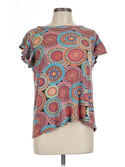 Pre-owned Haptics Short Sleeve Top Teal Cowl Neck Tops