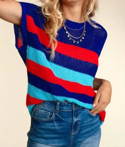 Haptics Striped And Cool Sweater In Navy In Blue