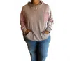 Haptics Striped Hooded Pullover In Mauve And White In Multi