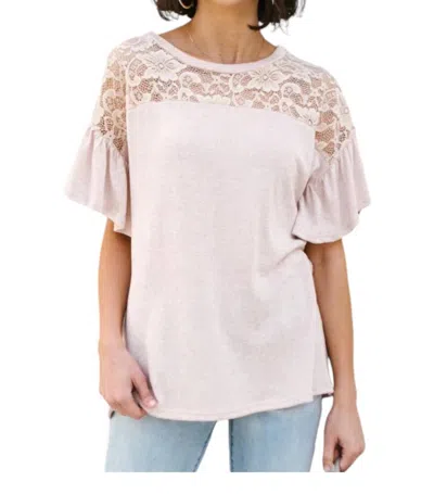 Haptics The Looking Around In Lace Top In Pink
