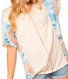 Haptics Tie Dye Sleeve Top In Multi In Neutral