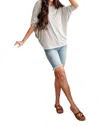 Haptics With Ease Top In Grey Striped In Multi