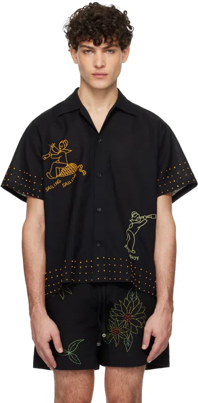 Harago Black Sailor Boy Short Sleeve Shirt