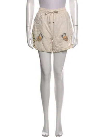 Pre-owned Harago Graphic Print Mini Shorts In Neutrals
