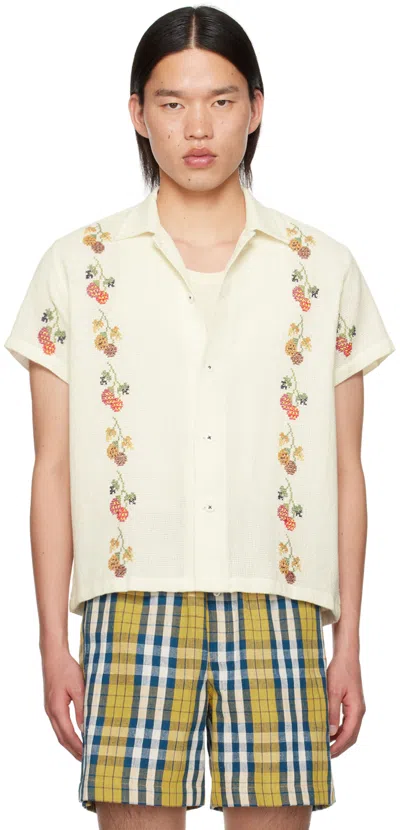 Harago Off-white Cross-stitched Shirt In Off White