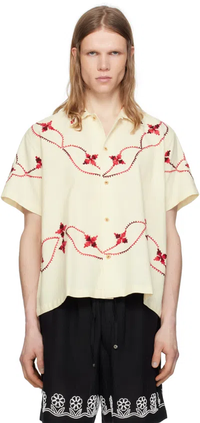 Harago Off-white Dainty Embroidered Shirt In Off White