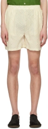 Harago Off-white Elasticized Shorts In Off White