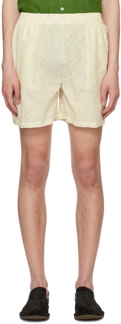 Harago Off-white Elasticized Shorts In Off White