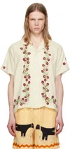 Harago Off-white Embroidered Bead Shirt In Off White
