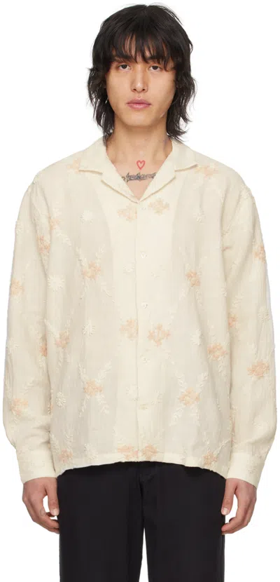 Harago Off-white Embroidered Shirt In Off White