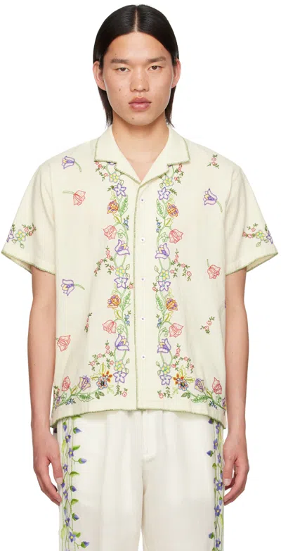 Harago Off-white Embroidered Shirt In Off White
