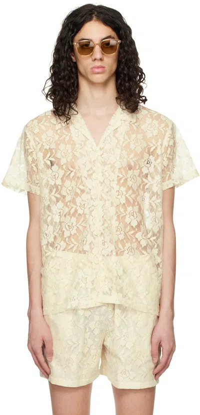 Harago Off-white Floral Shirt In Off White