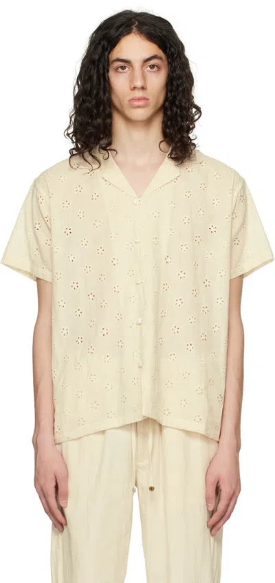 Harago Off-white Floral Shirt In Off White