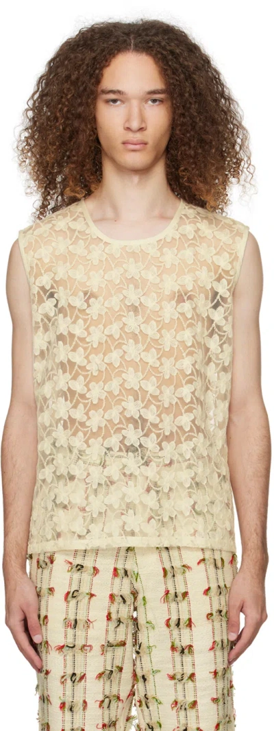 Harago White Semi-sheer Tank Top