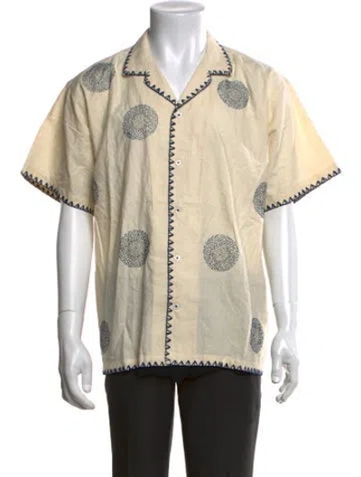 Pre-owned Harago Patterned Short Sleeve Shirt In Neutrals