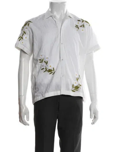 Pre-owned Harago Short Sleeve Button Down Shirt W/ Tags In White