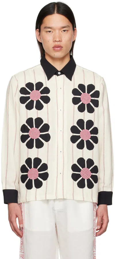 Harago Ssense Exclusive Off-white & Black Appliqué Shirt In Off White
