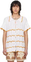 Harago White Chevron Shirt In White